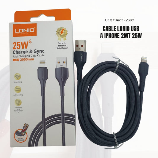 Cargador Ldnio Usb a iPhone 2mt 25w