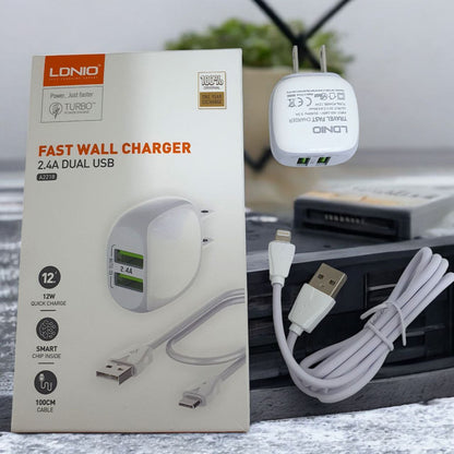 Combo Cable Ldnio cable tipo iPhone + Adaptador