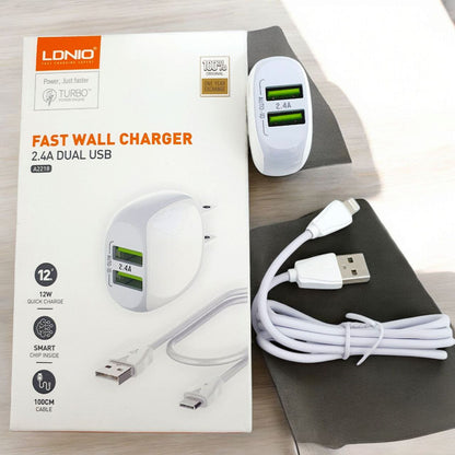 Combo Cable Ldnio cable tipo iPhone + Adaptador